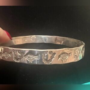 925 STERLING SILVER MEXICO BANGLE BRACELET